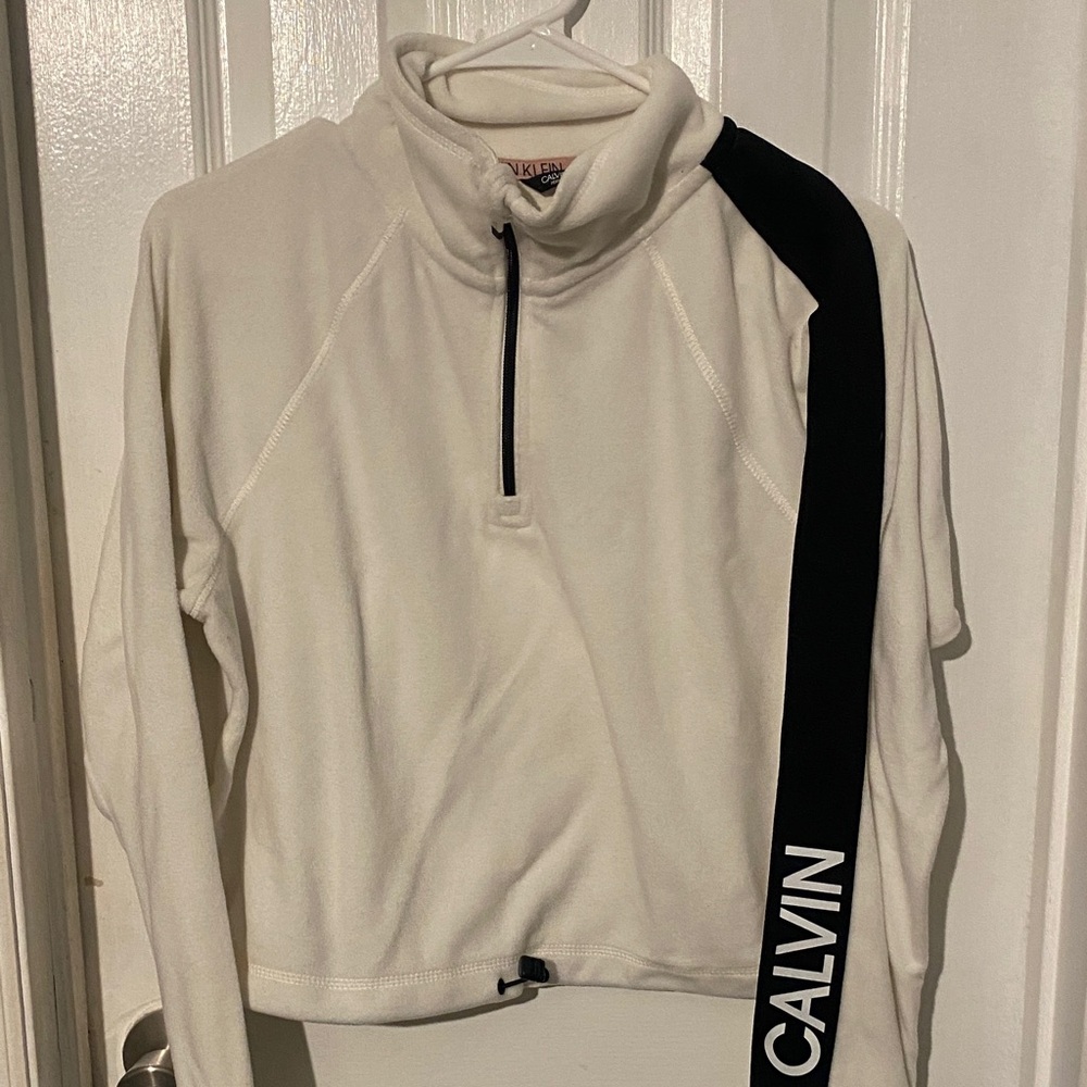 Calvin Klein Cream Fleece with Black Stripe